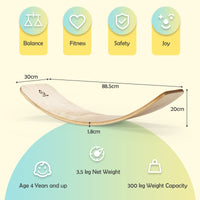 88.5 cm Wooden Balance Board for Balance Training Indoors and Outdoors