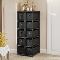 Narrow Dresser with 5 Drawers Slim Storage Tower Space-Saving Chest of Drawers