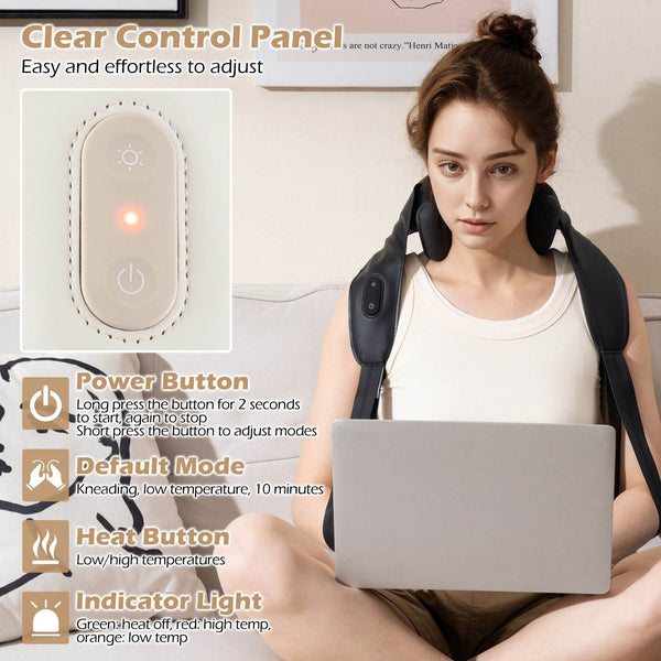 Neck Shoulder Massager for Pain Relief w/2 Heating Levels