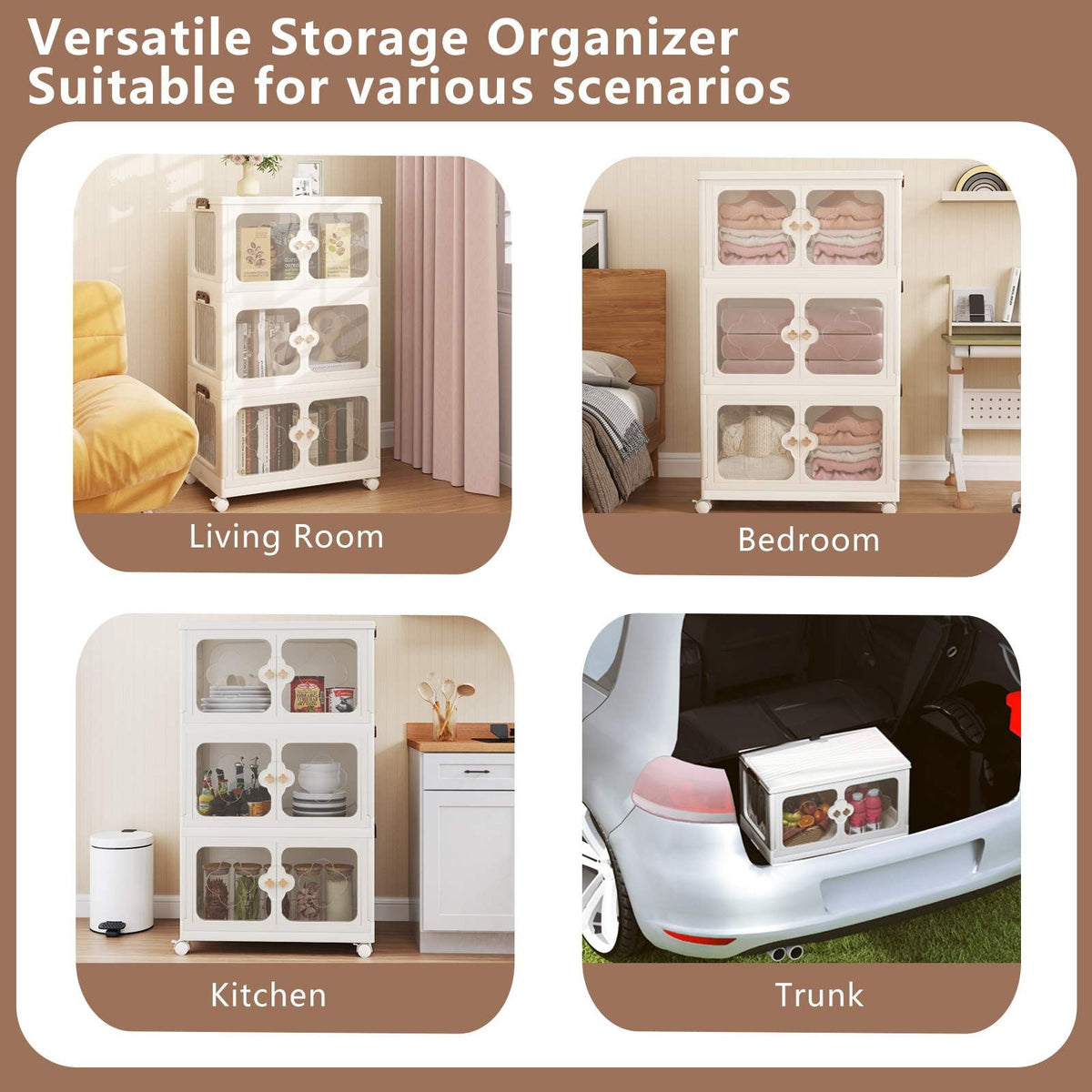 3/4 Tier Stackable Storage Bins with Lids