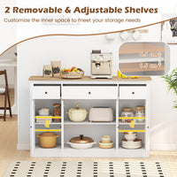 140 cm Large Buffet Sideboard, Kitchen Storage Cabinet with 3 Drawers