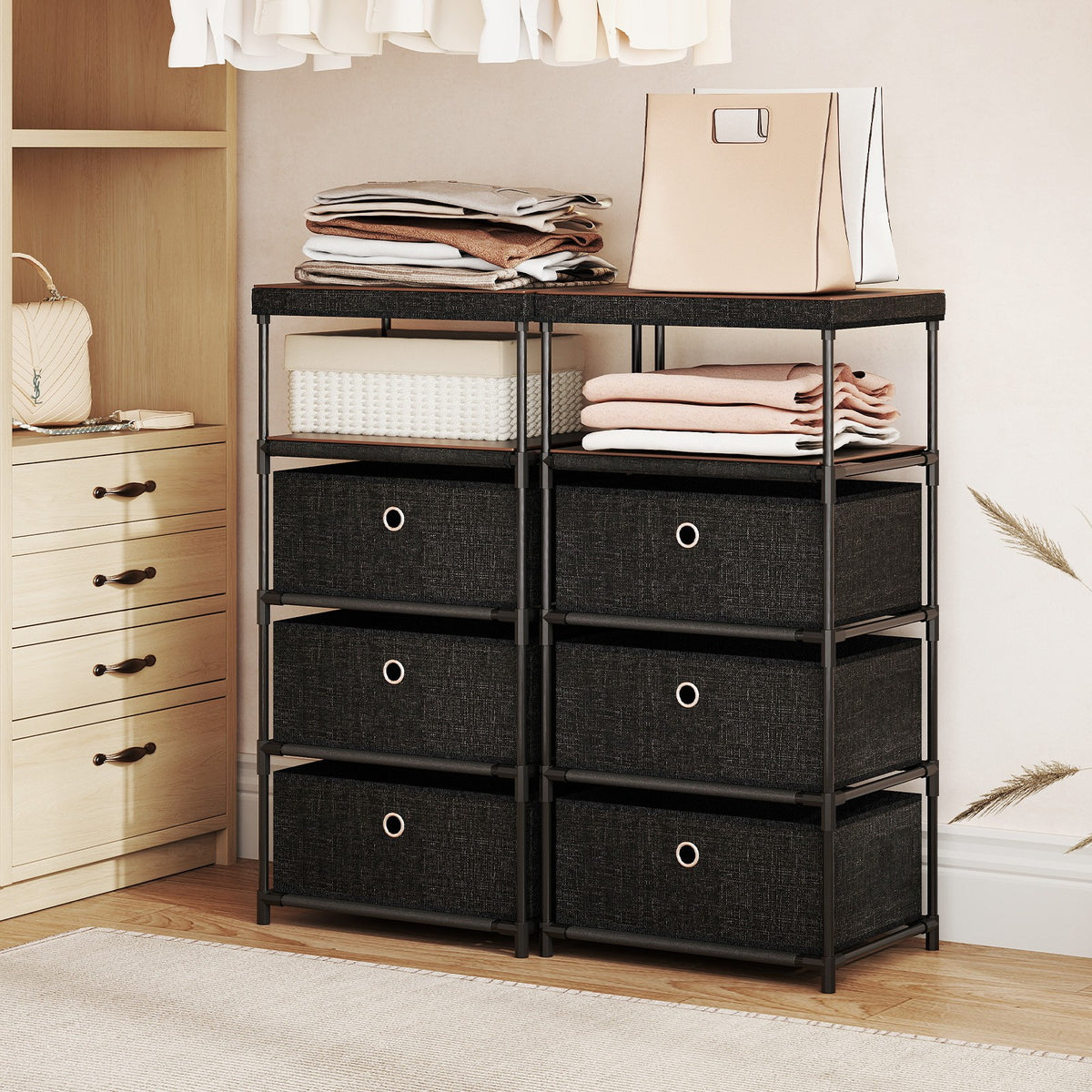 Narrow Dresser with 5 Drawers Slim Storage Tower Space-Saving Chest of Drawers