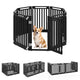 Indoor Outdoor Dog Playpen 81cm Height with Door Lock for Small Medium Pets