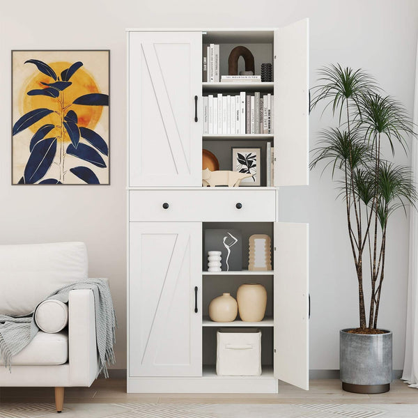 183cm Tall Kitchen Cabinet Farmhouse Cupboard Cabinet Versatile Storage