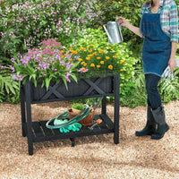 HIPS Raised Garden Bed, Poly Wood Elevated Planter Box w/Legs