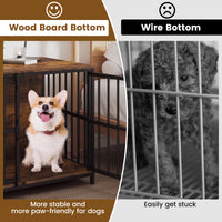 Heavy-duty Dog Crate Furniture, 100 cm Dog Kennel with Dual Lockable Double Doors