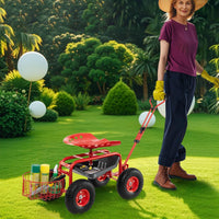 Steerable Garden Cart w/Extendable Handle
