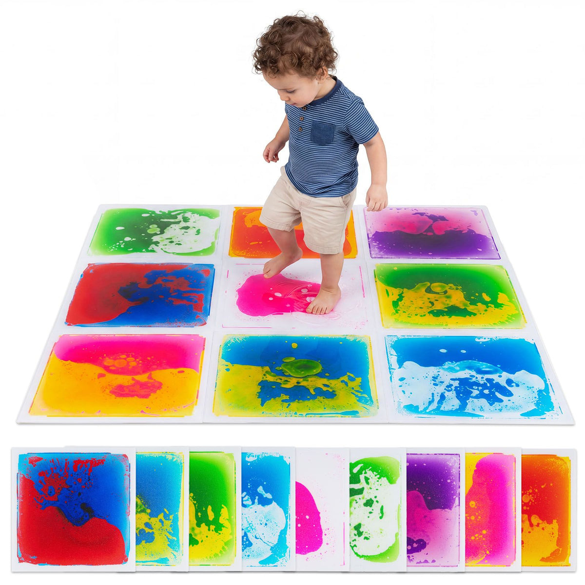 4/9-Pack 30 x 30 CM Square Liquid Puzzle Pads for Kids