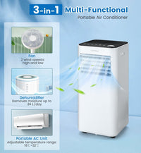 9000 BTU Portable Air Conditioner with Fan and Dehumidifier Mode