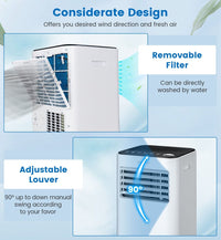 9000 BTU Portable Air Conditioner with Fan and Dehumidifier Mode