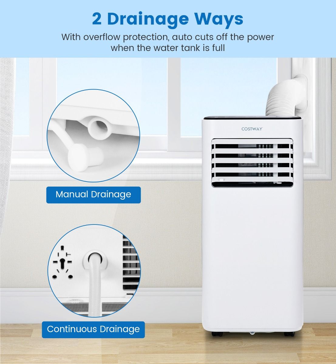 9000 BTU Portable Air Conditioner with Fan and Dehumidifier Mode