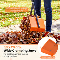 92 cm Leaf Grabber Rake with Long Handles and Metal Frame