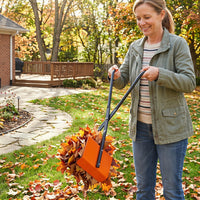 92 cm Leaf Grabber Rake with Long Handles and Metal Frame