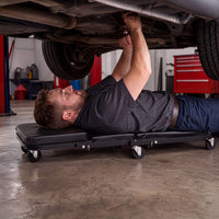 92cm 3-in-1 Folding Mechanic Creeper with 6 Swivel Wheels and Adjustable Seat