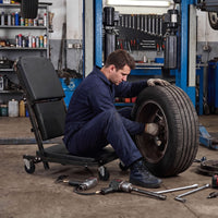 92cm 3-in-1 Folding Mechanic Creeper with 6 Swivel Wheels and Adjustable Seat