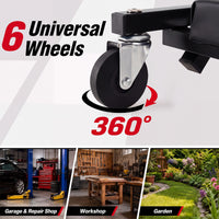92cm 3-in-1 Folding Mechanic Creeper with 6 Swivel Wheels and Adjustable Seat