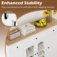140 cm Large Buffet Sideboard, Kitchen Storage Cabinet with 3 Drawers