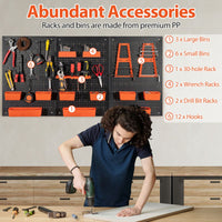 9-Bin Parts Rack Organizer with Hammer Racks and Tool Holders