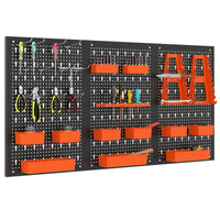 9-Bin Parts Rack Organizer with Hammer Racks and Tool Holders