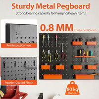 9-Bin Parts Rack Organizer with Hammer Racks and Tool Holders
