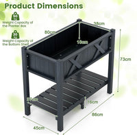 HIPS Raised Garden Bed, Poly Wood Elevated Planter Box w/Legs