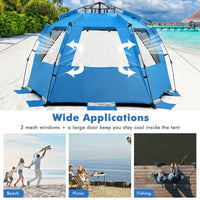 Foldable Portable Instant Pop-up Beach Tent for 3-4 Persons with Carry Bag