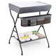 Folding Baby Change Table with Storage Basket & Shelf for Infant & Toddler