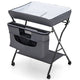 Foldable Baby Changing Table Portable Nursery Stand Organiser for Infant Newborn w/Large Storage Basket & Safety Belt