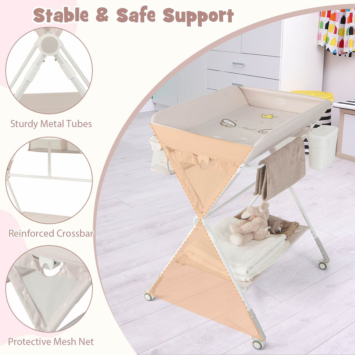 Portable Folding Baby Changing Table for Infant Newborn Nursery