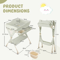 Baby Changing Table, Foldable Diaper Changing Station w/ Water Basin