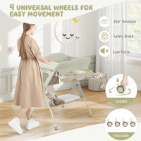 Baby Changing Table, Foldable Diaper Changing Station w/ Water Basin