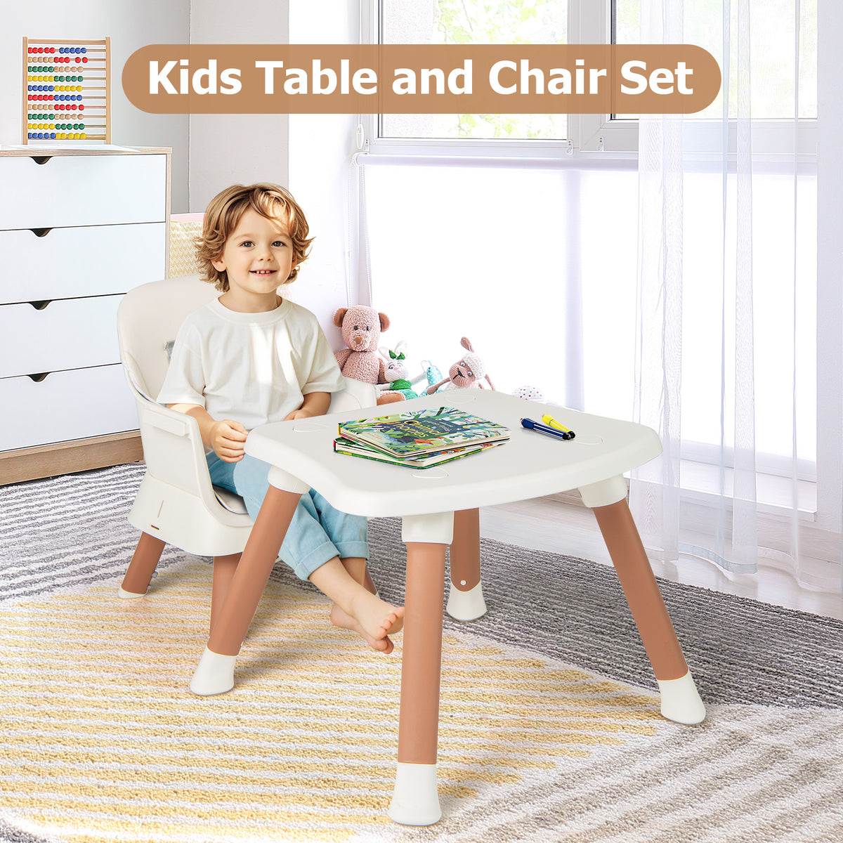 8 in 1 Baby Highchair, Convertible High Chair for Infants w/Adjustable & Washable Tray