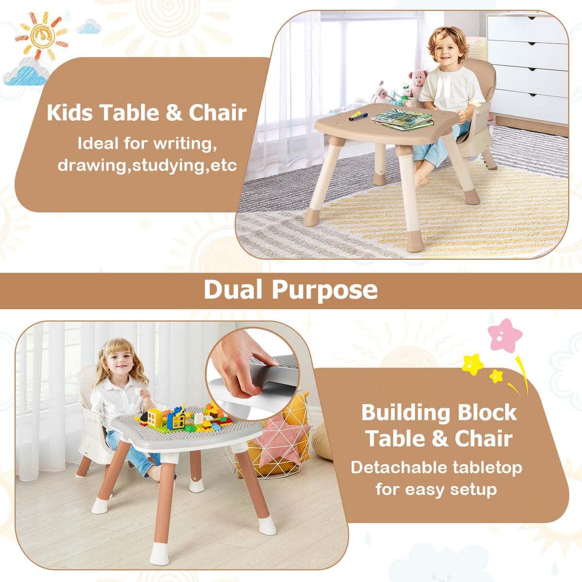 8 in 1 Baby Highchair, Convertible High Chair for Infants w/Adjustable & Washable Tray