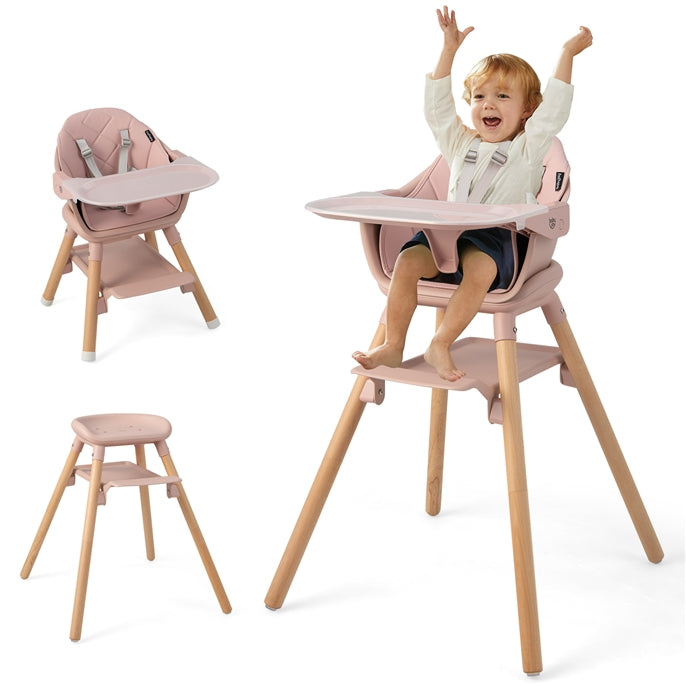 6-in-1 Convertible Wooden Baby High Chair