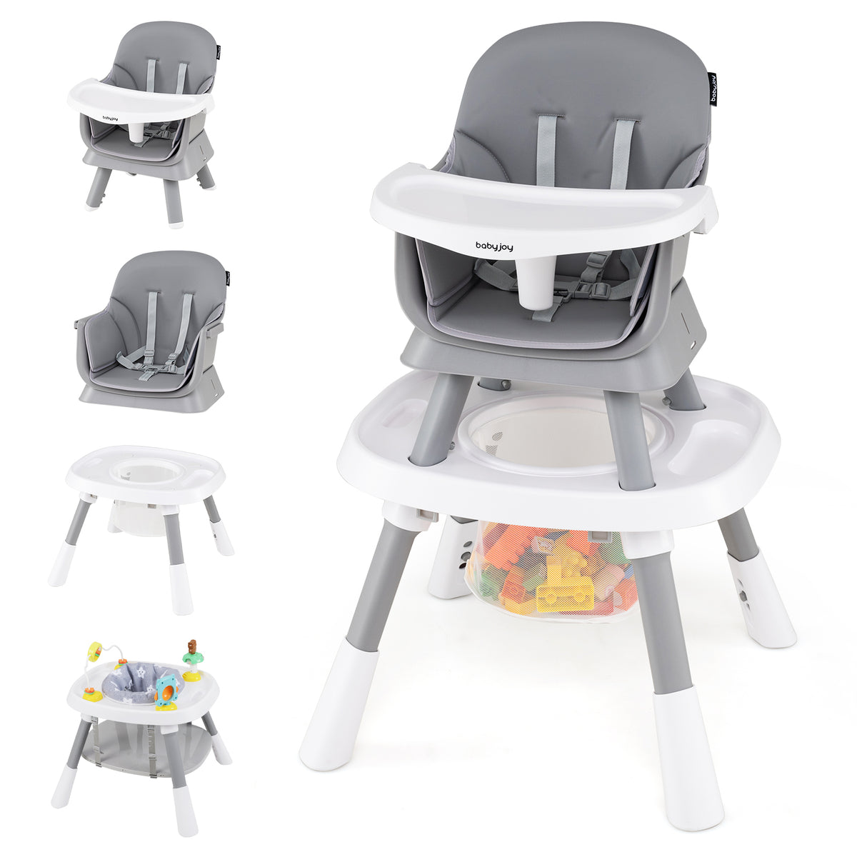 15-in-1 Convertible Baby High Chair, Multifunctional Kids Table & Chair Set