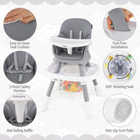 15-in-1 Convertible Baby High Chair, Multifunctional Kids Table & Chair Set