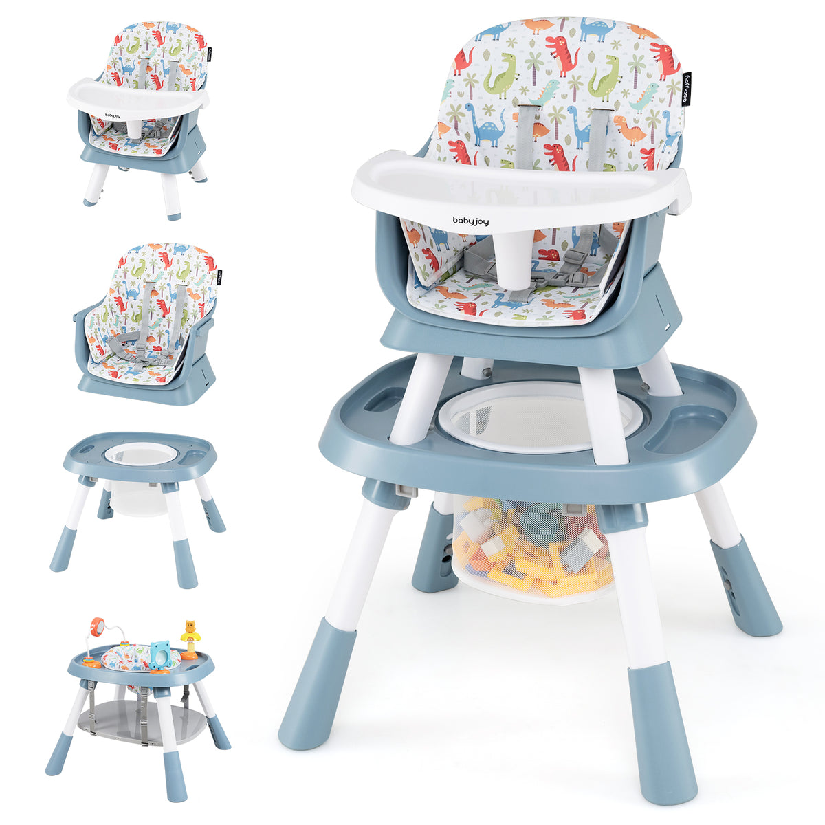 15-in-1 Convertible Baby High Chair, Multifunctional Kids Table & Chair Set