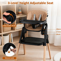 7-in-1 Convertible Foldable Baby High Chair w/Adjustable Tray