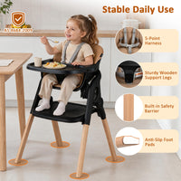 7-in-1 Convertible Foldable Baby High Chair w/Adjustable Tray