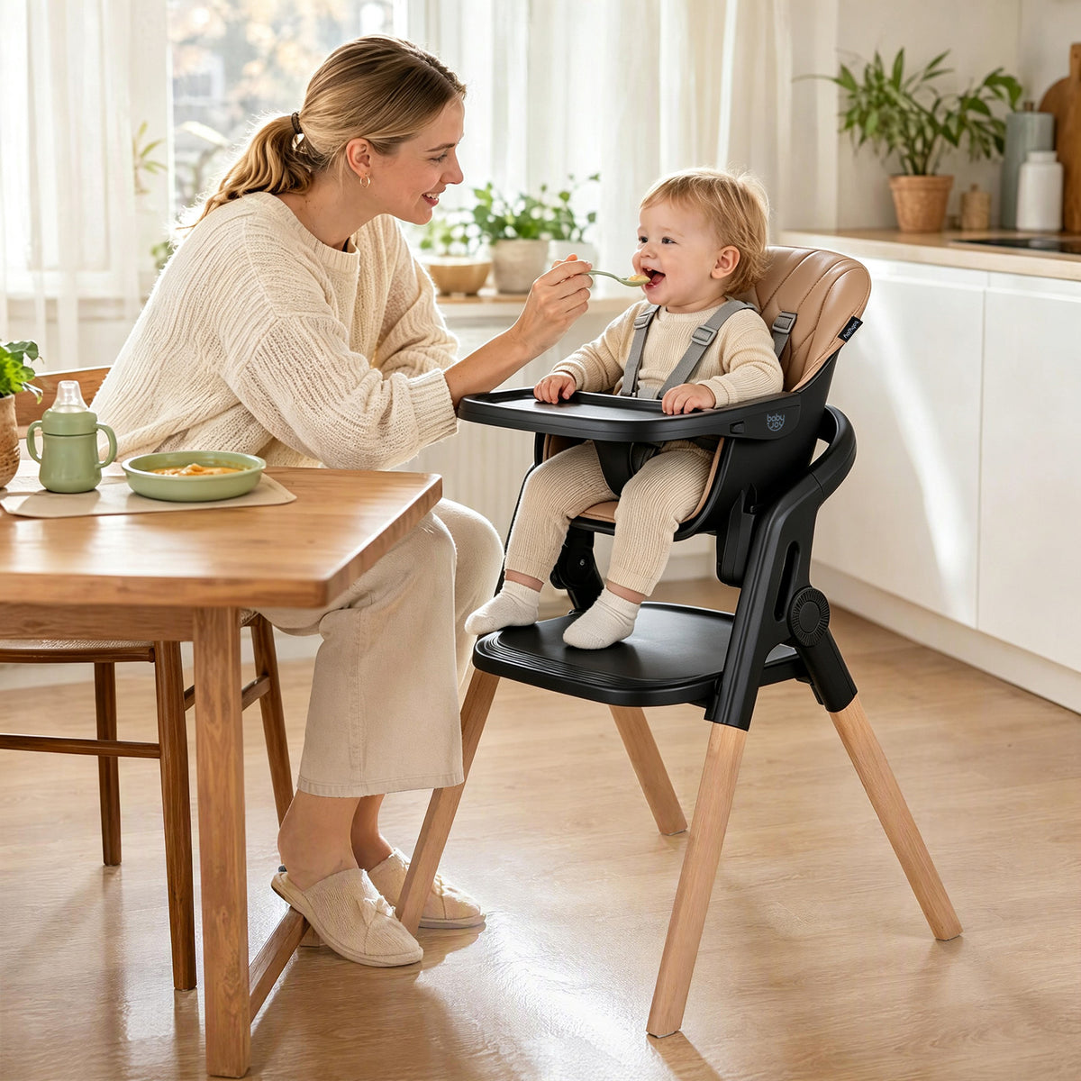 7-in-1 Convertible Foldable Baby High Chair w/Adjustable Tray