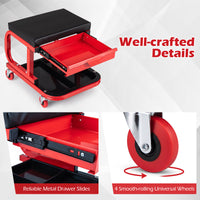 Mechanic Rolling Stool with Tool Trays and Magnetic Drawer