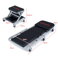 36"/40" 2-in-1 Mechanic Creeper & Z-Seat with 6 Swivel Casters