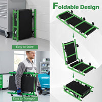 Foldable Automotive Creeper with 360° Swivel Wheels