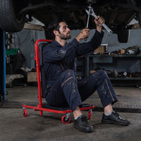 4-In-1 Padded Z Garage Seat with 6 Wheels Lay Down or Sit