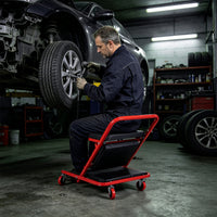 4-In-1 Padded Z Garage Seat with 6 Wheels Lay Down or Sit