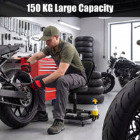 Rolling Garage Mechanic Stool with Tool Tray Storage and Backrest