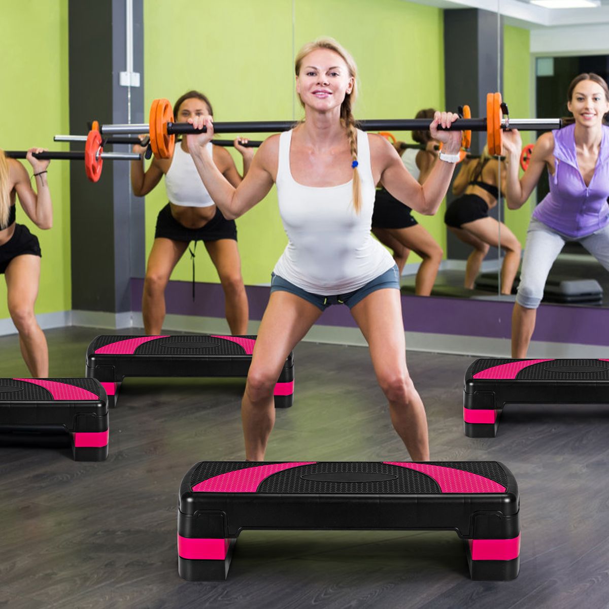 78.5cm Aerobic Exercise Step Deck Aerobics Trainer Adjustable Step Platform