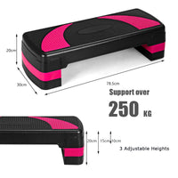 78.5cm Aerobic Exercise Step Deck Aerobics Trainer Adjustable Step Platform