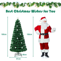 90/120/150cm Pre-Lit Fiber Optic Christmas Tree with 85/125/170 PVC Tips for Holiday Decor