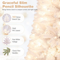 1.8/2.1M Pre-Lit White Christmas Tree with 8 Lighting Modes